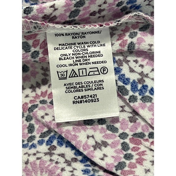 Loft Mosaic Flutter Peplum Top Women’s Small Petite Multicolor Flowy Blouse - Picture 9 of 10